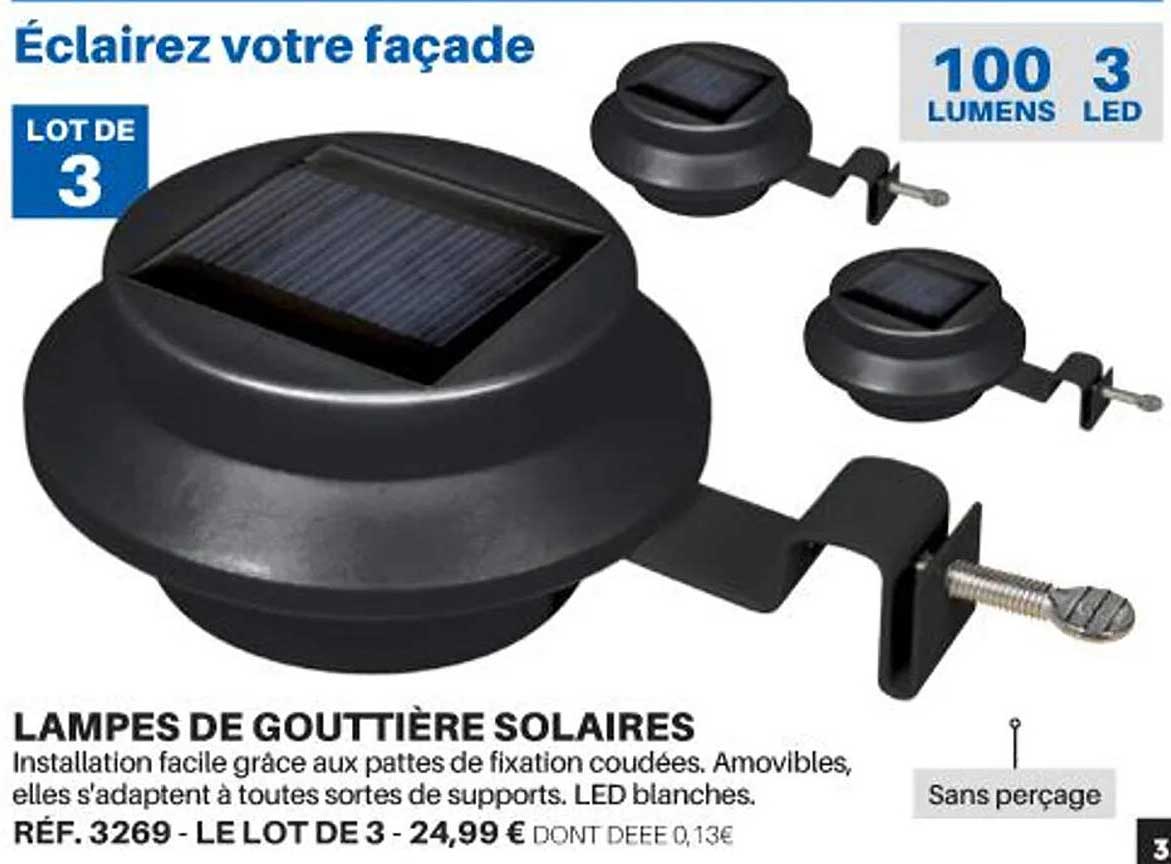 lampes de gouttière solaires