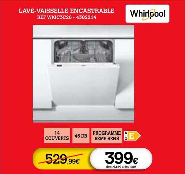 lave-vaisselle encastrable whirlpool