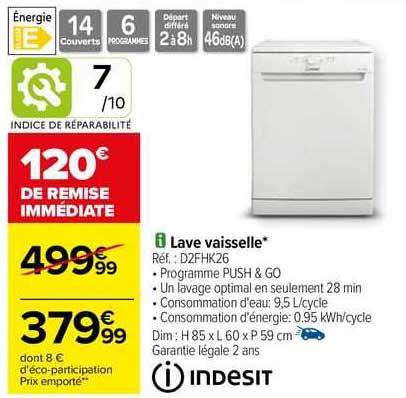 lave vaisselle indesit