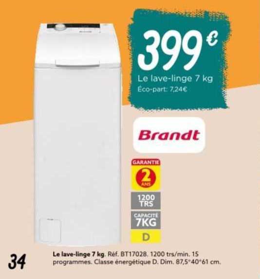 le lave-linge 7 kg brandt