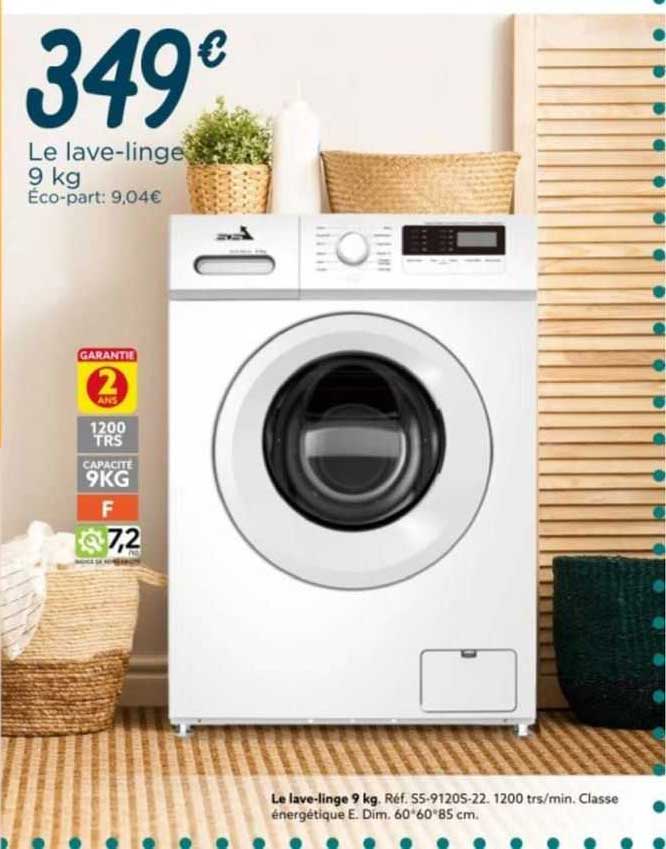 le lave-linge 9 kg