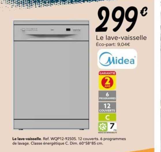 le lave-vaisselle midea