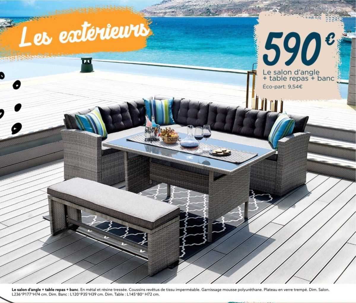 Le Salon D'angle + Table Repas + Banc