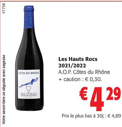 les hauts rocs 2021/2022 a.o.p. côtes du rhône