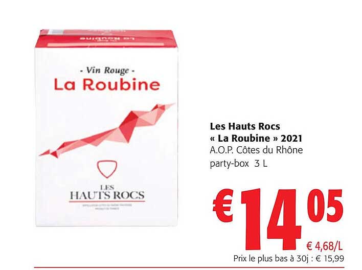 les hauts rocs «la roubine» 2021 a.o.p. côtes du rhône party-box 3 l