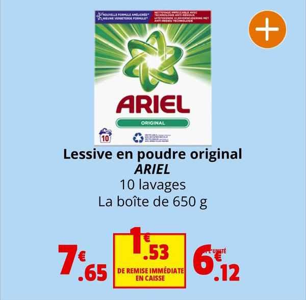 lessive en poudre original ariel 10 lavages