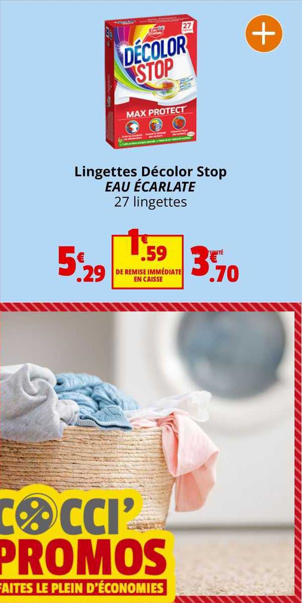 lingettes décolor stop eau écarlate