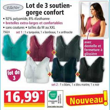 lot de 3 soutien-gorge confrot elleNor