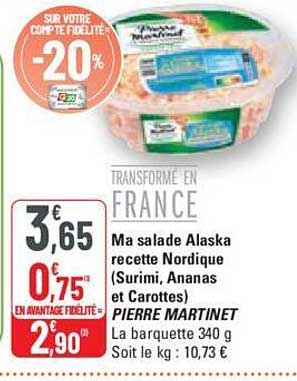ma salade alaska recette nordique (surimi, ananas et carottes) pierre martinet