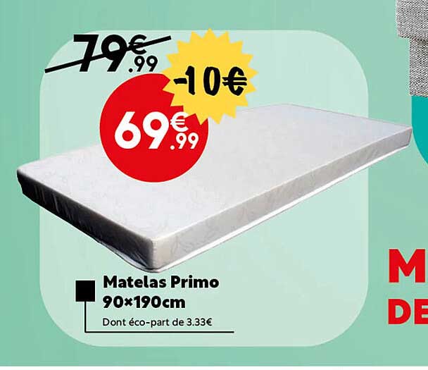 Matelas Primo 90 X 190 Cm