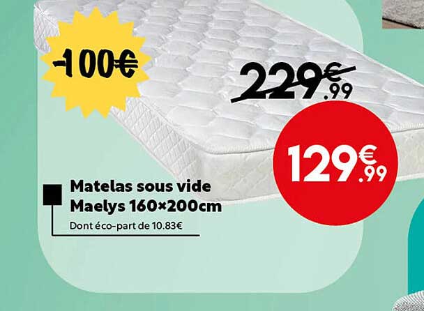 matelas sous vide maelys 160 x 200 cm