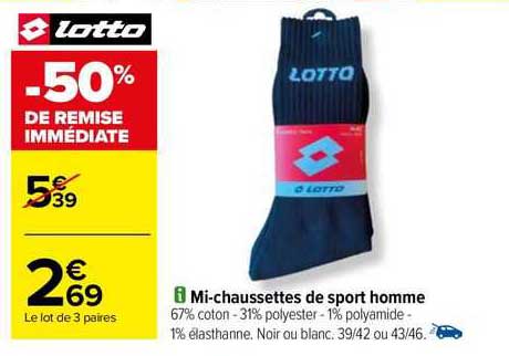 mi-chaussettes de sport homme lotto