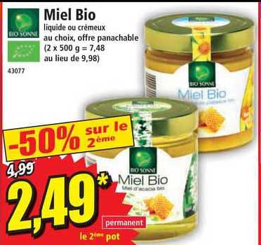 miel bio liquide ou crémeux bio sonne