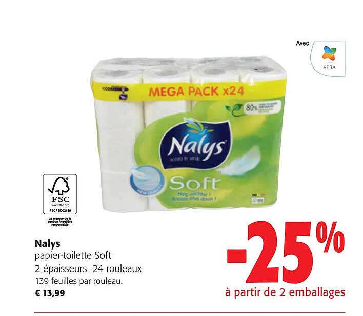 nalys papier-toilette soft