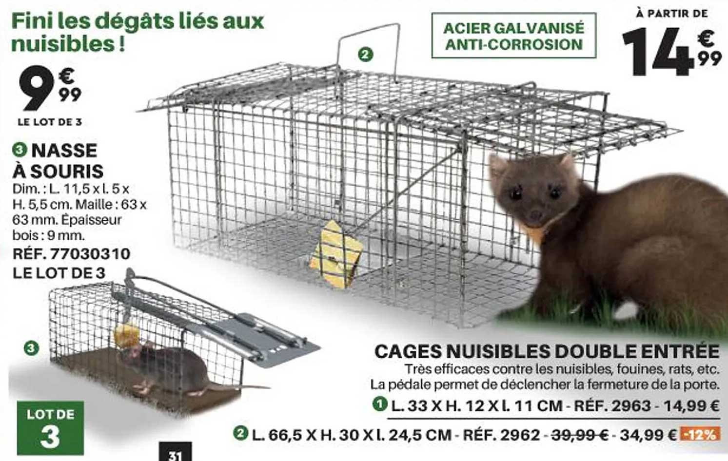 nasse à souris cages nuisibles double entrée