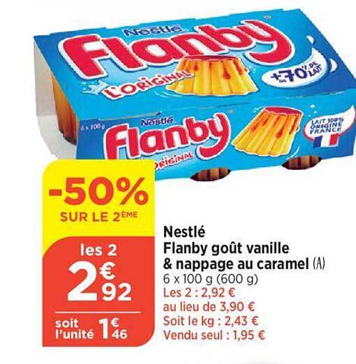 nestlé flanby goût vanille & nappage au caramel