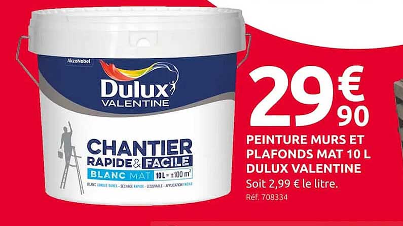 Peinture Murs Et Plafonds Mat 10 L Dulux Valentine