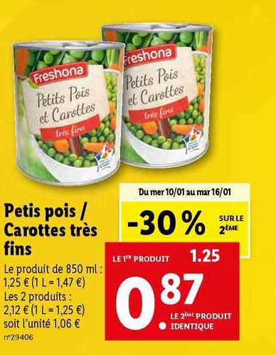 petits pois/carottes très fins freshona