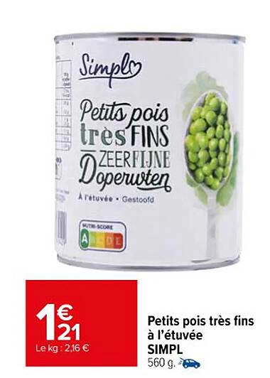 petits pois très fins à l'étuvée simpl
