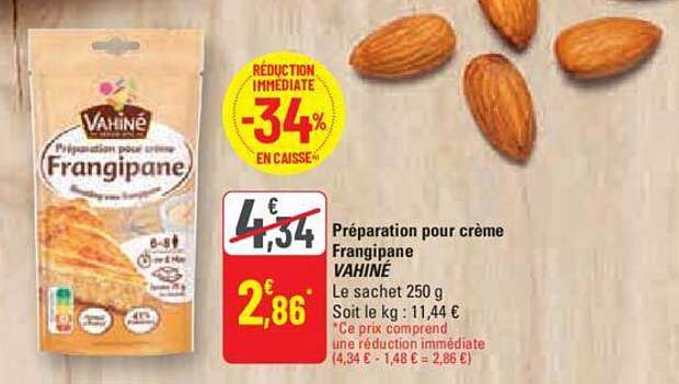 préparation pour crème frangipane vahiné
