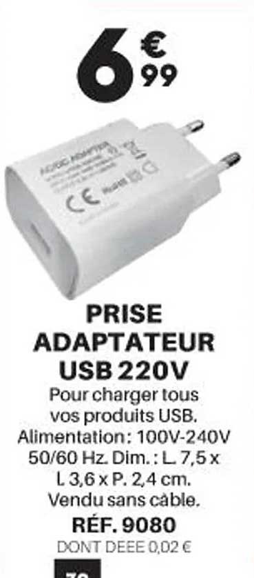 prise adaptateur usb 220v