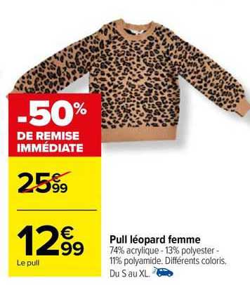 pull léopard femme