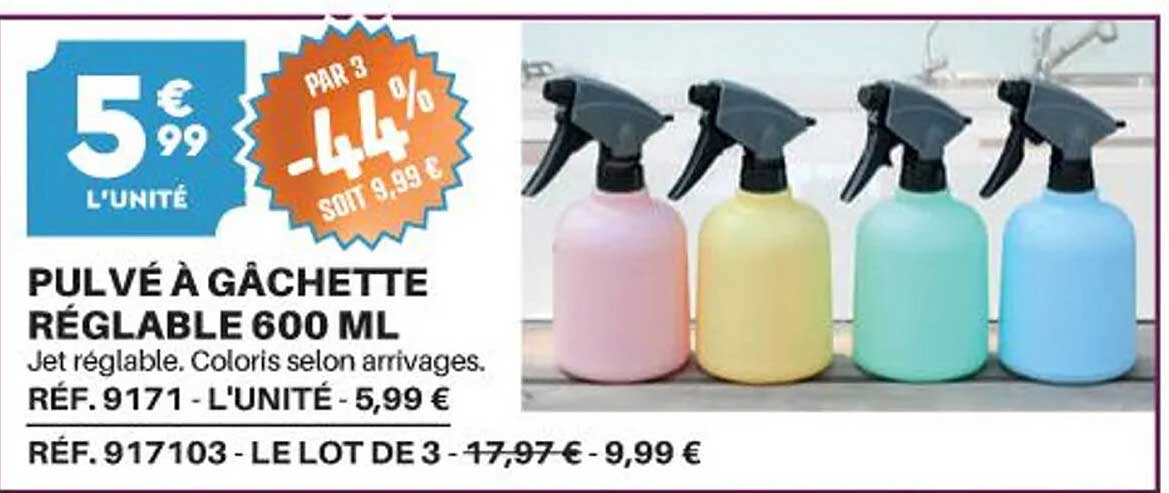 pulvé à gâchette réglable 600 ml