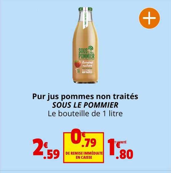 pur jus pommes non traites sous le pommier