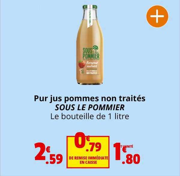 pur jus pommes non traités sous le pommier