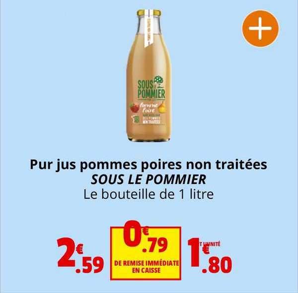 pur jus pommes poires non traitees sous le pommier