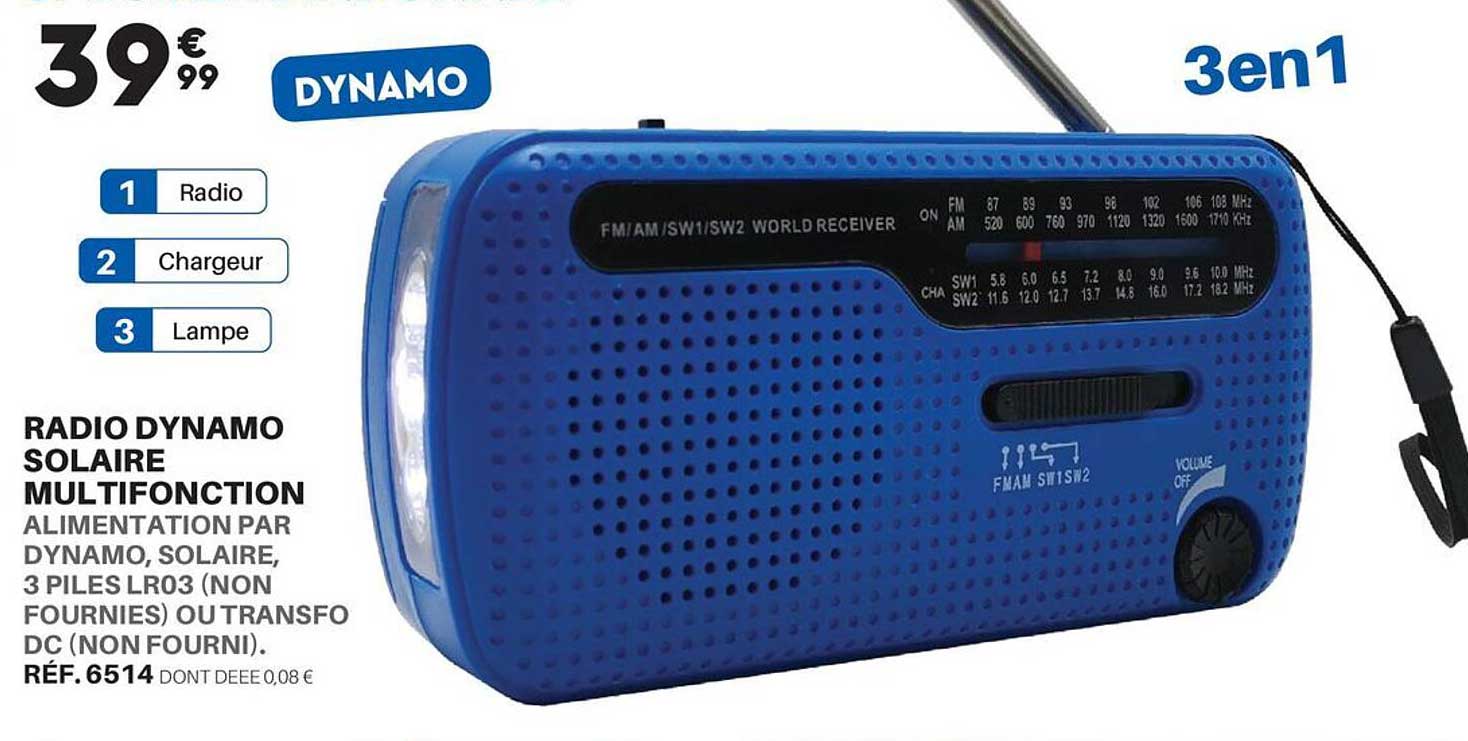 Radio Dynamo Solaire Multifonction