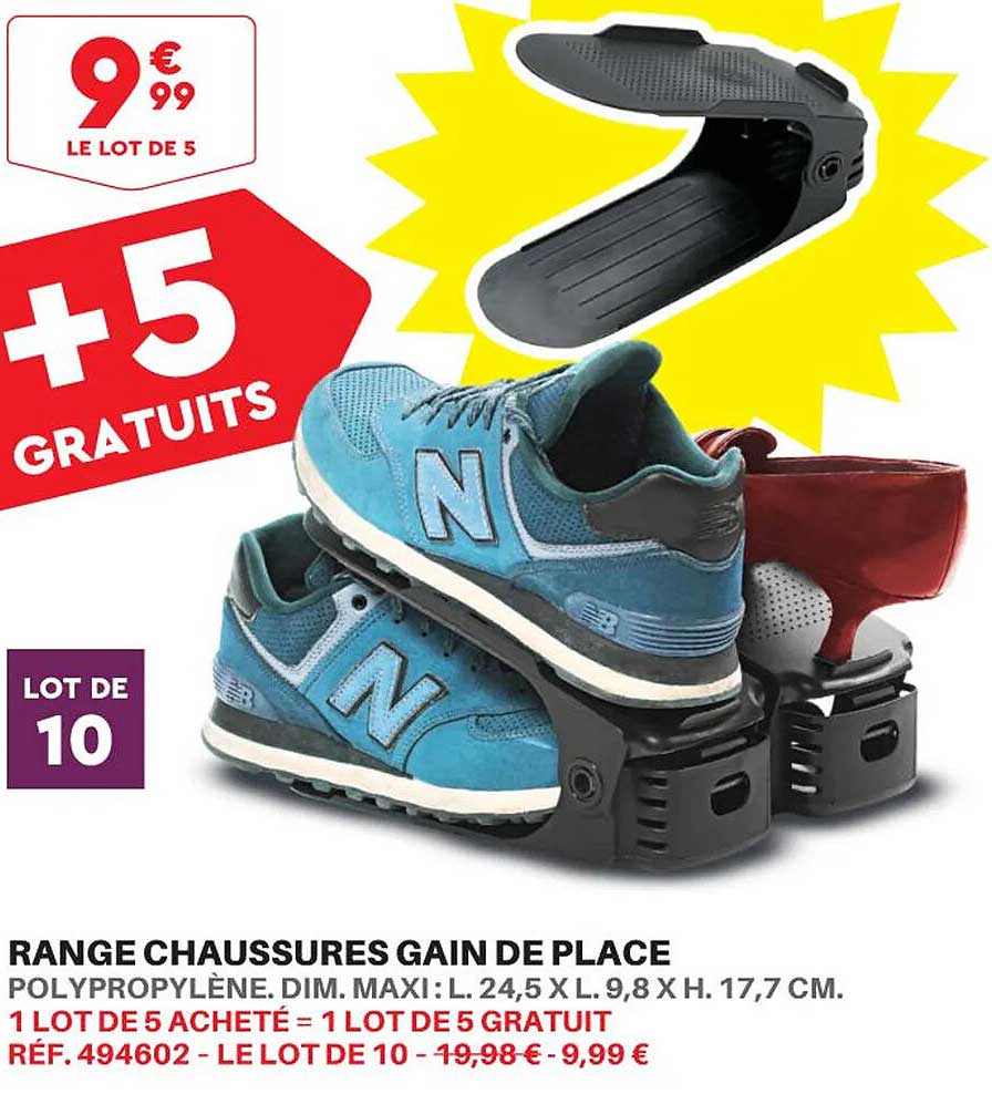 range  chaussures gain  de place