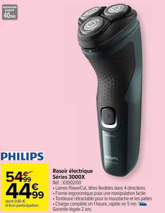 rasoir électrique séries 3000x philips