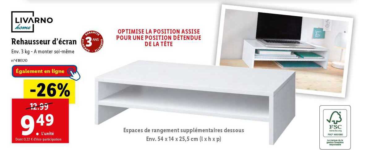 rehausseur d'écran livarno home