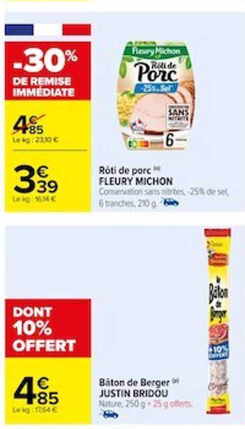 rôti de porc fleury michon bâton de berger justin bridou