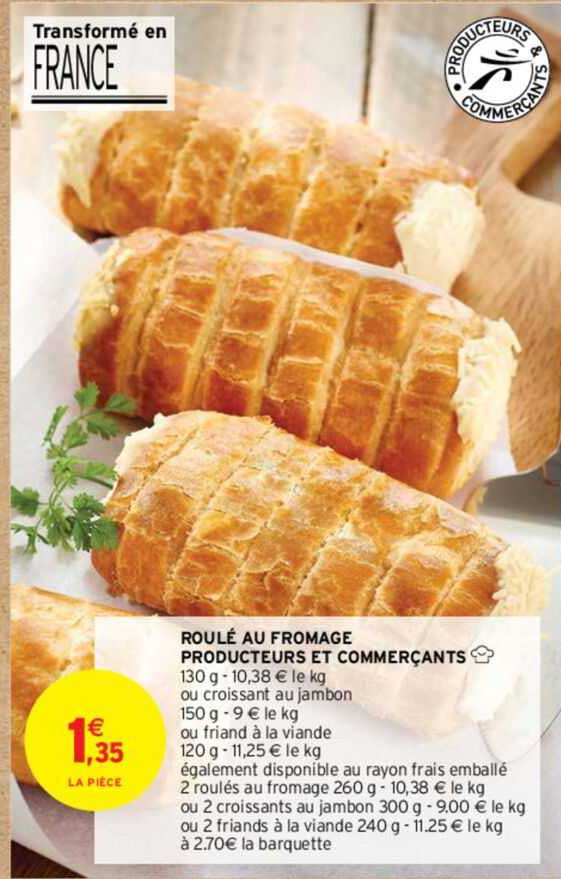 Roulé Au Fromage Producteurs Et Commerçants Ou Croissant Au Jambon Ou Friand à La Viande