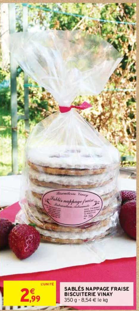 sablés nappage fraise biscuiterie vinay