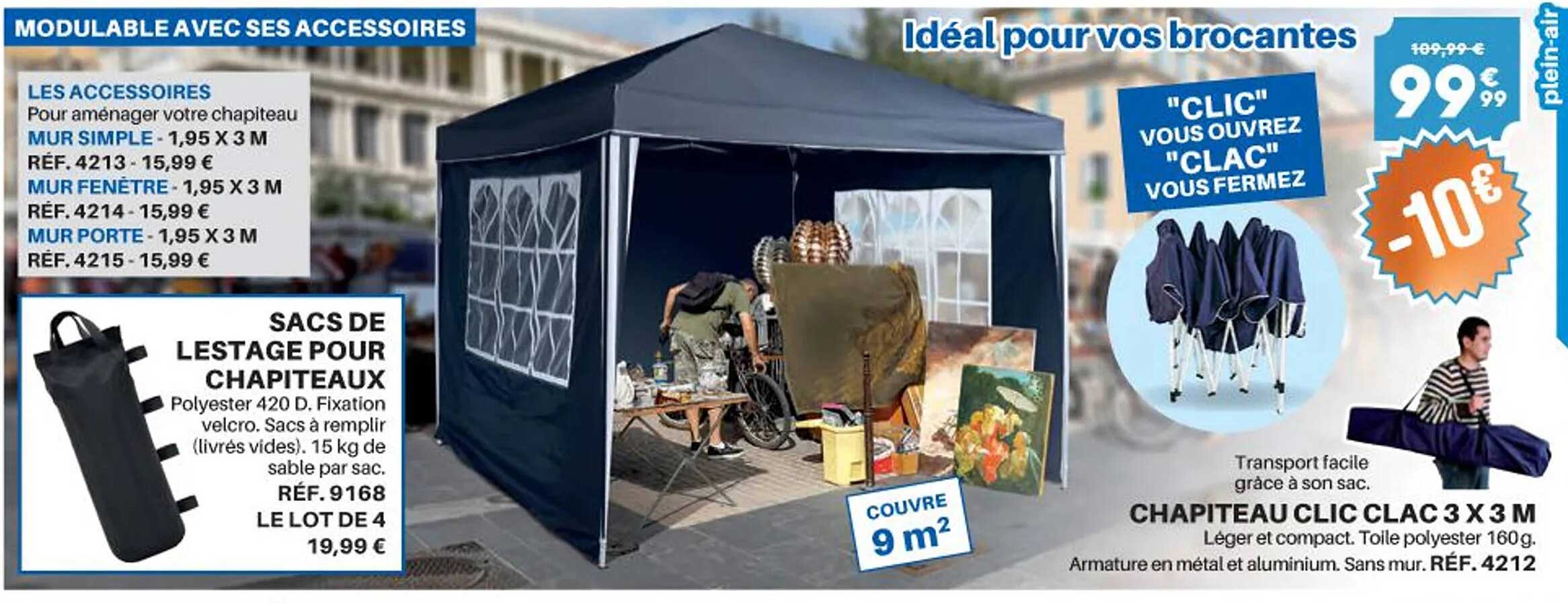 sacs de lestage pour chapiteau chapiteau clic clac 3 x 3 m