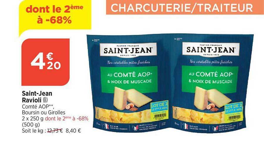 saint-jean ravioli comté aop boursin ou girolles