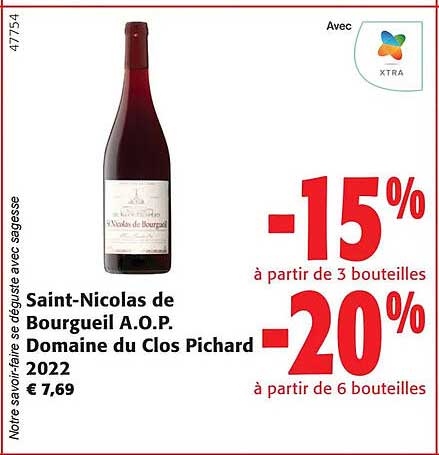 saint-nicolas de bourgueil a.o.p. domaine du clos pichard 2022