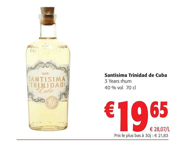 santisima trinidad de cuba 3 years rhum