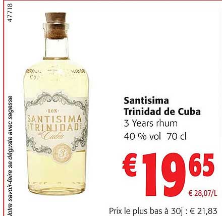 santisima trinidad de cuba 3 years rhum