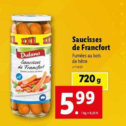saucisses de francfort dulano