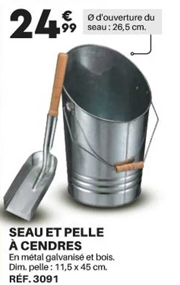 seau et pelle à cendres