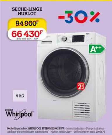 sèche-linge hublot whirlpool