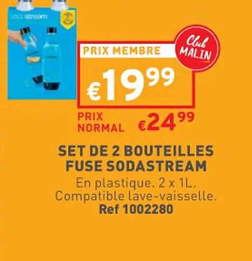 set de 2 bouteilles fuse sodastream