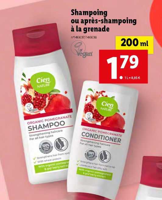 shampoing ou après-shampoing à la grenade cien nature