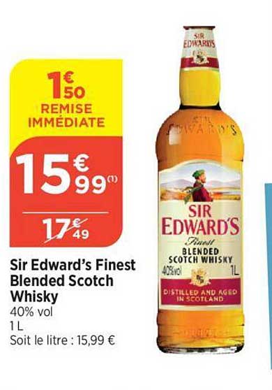 sir edward's finest blended scotch whisky 40% vol.