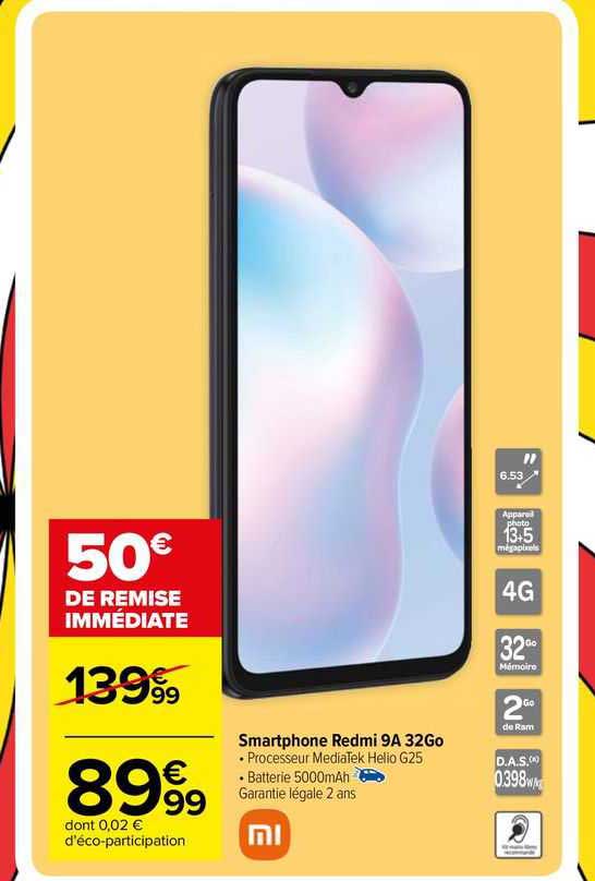 smartphone redmi 9a 32go