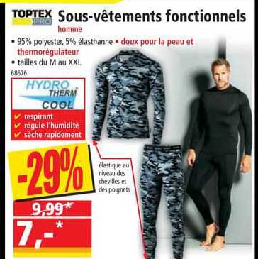sous-vêtements fonctionnels homme toptex pro